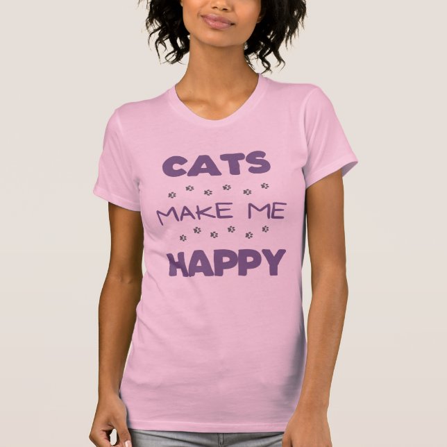 Camiseta Los gatos me hacen feliz (Anverso)