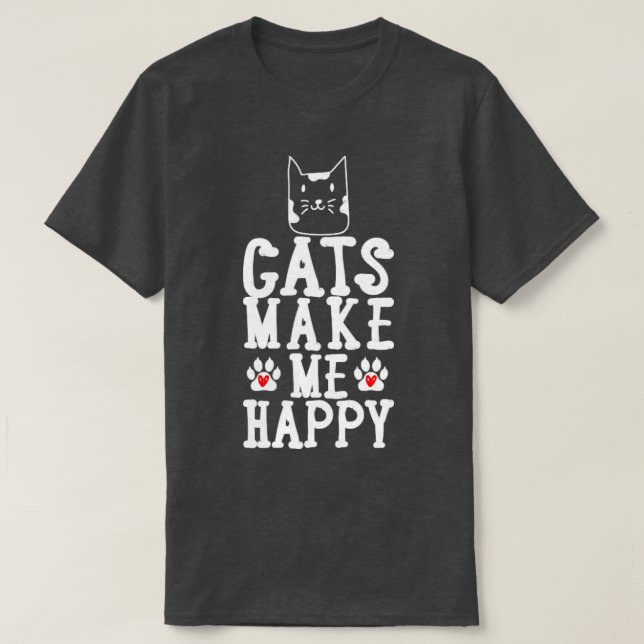 Camiseta Los gatos me hacen feliz (Diseño del anverso)