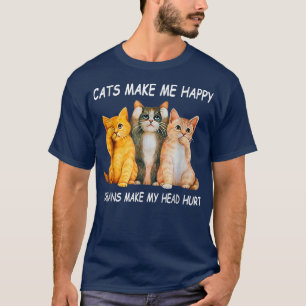 Camiseta Los gatos me hacen feliz a los humanos me hacen da