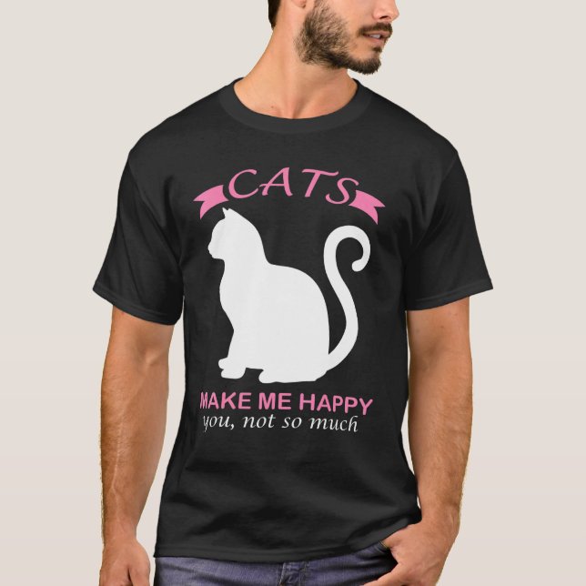 Camiseta Los Gatos Me Hacen Feliz De Que No Tanto _1 (Anverso)