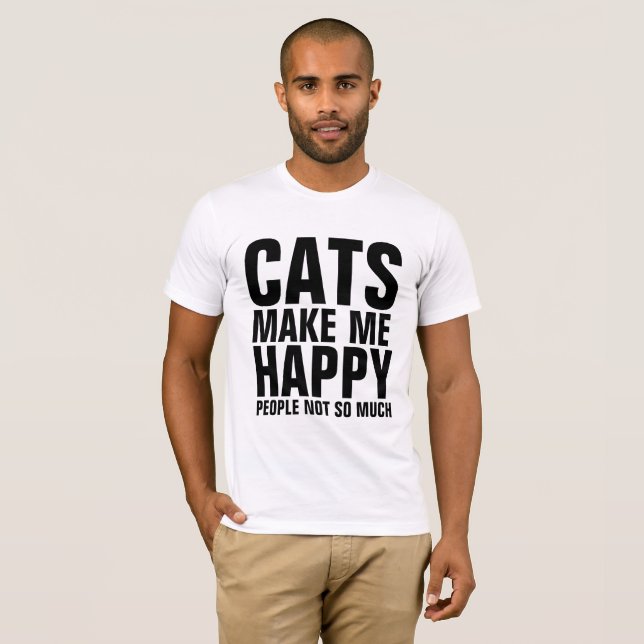 Camiseta LOS GATOS ME HACEN FELIZ, LA GENTE NO TANTA camise (Anverso completo)