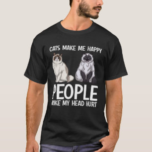 Camiseta Los Gatos Me Hacen Feliz Las Personas Me Hacen Dol