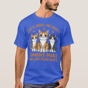 Camiseta los gatos me hacen sentir feliz, los humanos me ha