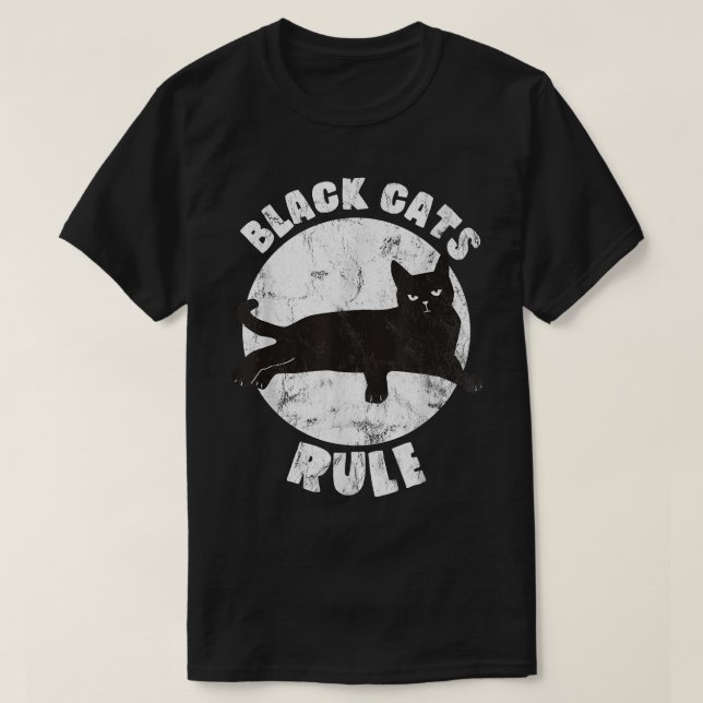 Camiseta Los gatos negros gobiernan a papá Kitty Daddy, mam (Diseño del anverso)