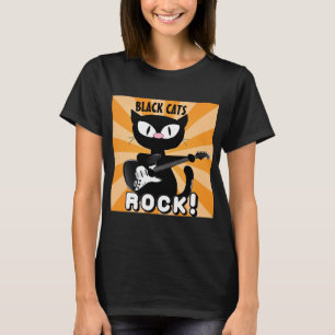 Camiseta ¡LOS GATOS NEGROS ROCK! Gato Personalizado negro t