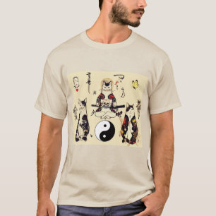CAMISETA LOS GATOS SAMURAÍES EN EL ESQUÍ, SKELETON, TATOOS