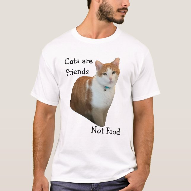 Camiseta Los gatos son amigos, no comida (Anverso)