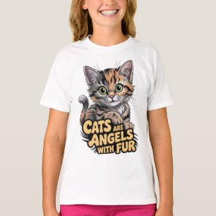 Camiseta Los gatos son ángeles con pelo