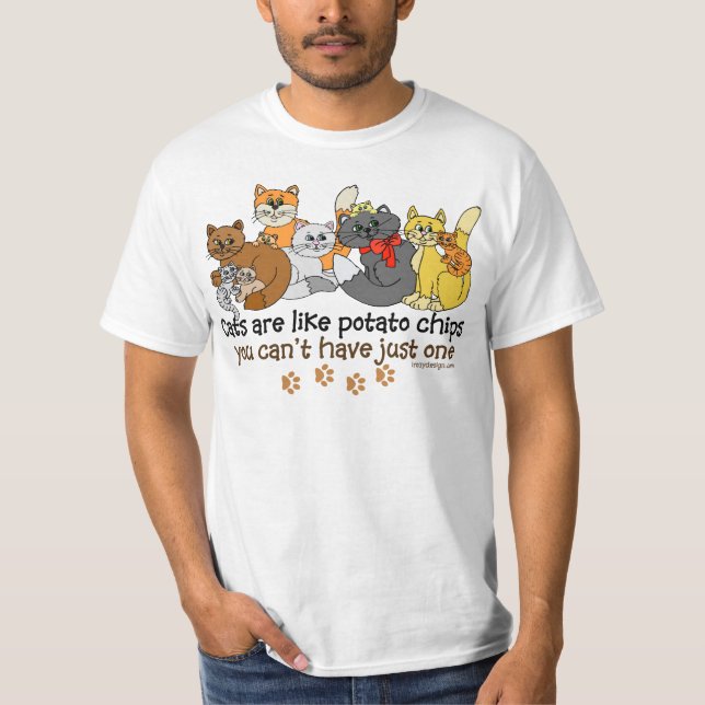 Camiseta Los gatos son como las patatas fritas (Anverso)