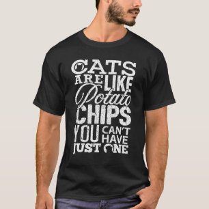 Camiseta Los gatos son como las patatas fritas, las mujeres