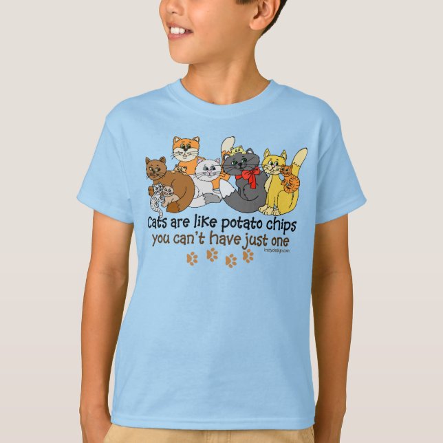 Camiseta Los gatos son como papas fritas (Anverso)
