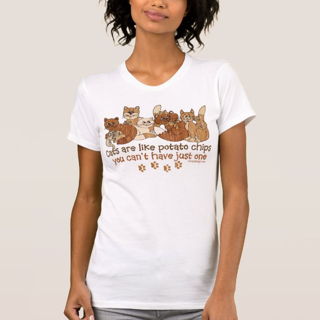 Camiseta Los gatos son como papas fritas (Anverso)