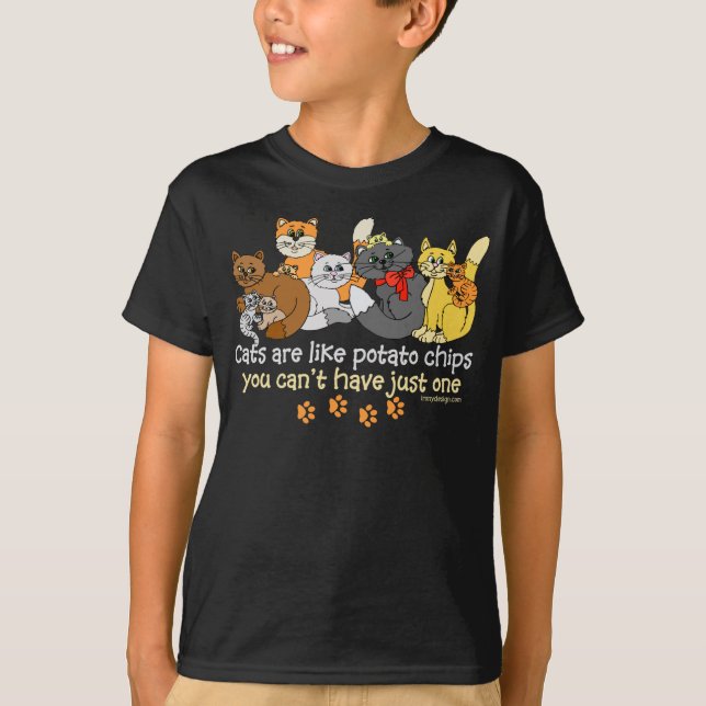 Camiseta Los gatos son como papas fritas (Anverso)