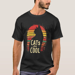 Camiseta Los Gatos Son GENIALES Silueta de Gato Retro
