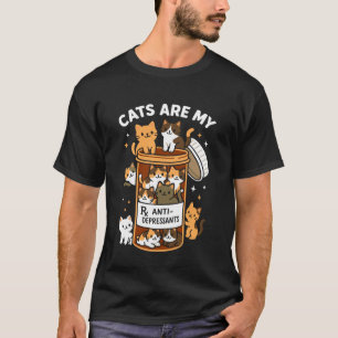 Camiseta Los gatos son mis antidepresivos  Salud mental ani
