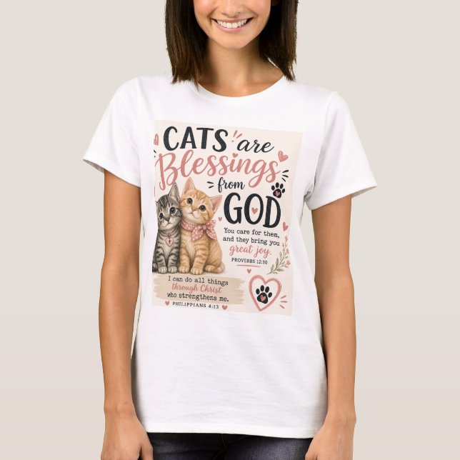 Camiseta Los gatos son una bendición.... (Anverso)