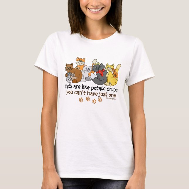 Camiseta Los gatos tienen gusto de humor de las patatas (Anverso)