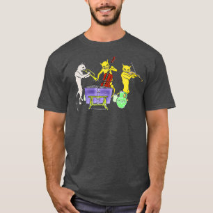 Camiseta Los gatos tocando instrumentos