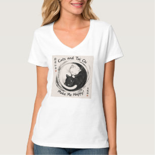 Camiseta Los gatos y el Tai Chi me hacen feliz