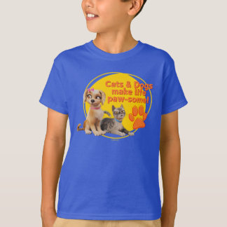 Camiseta ¡Los gatos y los perros hacen que la vida sea más