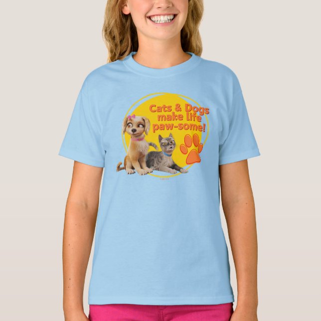 Camiseta ¡Los gatos y los perros hacen que la vida sea más  (Anverso)