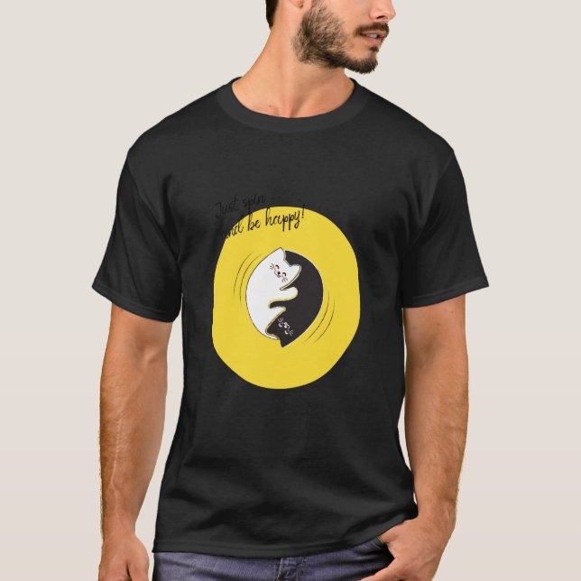 Camiseta ¡Los Gatos Yin Yang Solo Giran Y Sean Felices! Qi  (Anverso)