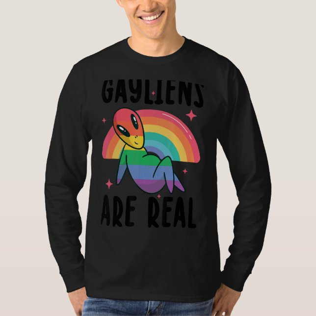 Camiseta Los Gayliens Son El Arcoiris Real, Para Que Los Ga (Anverso)
