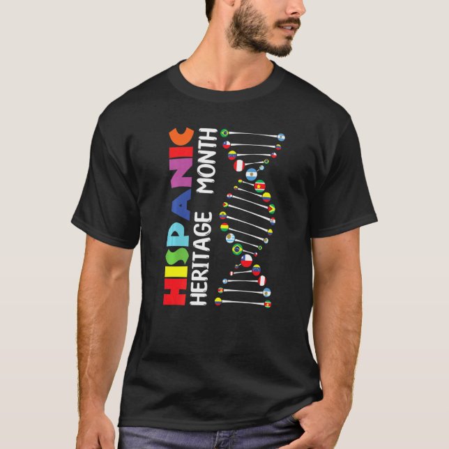 Camiseta Los genes aman la herencia nacional hispánica mes  (Anverso)