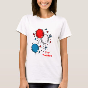 Camiseta Los globos azules rojos se celebran en Estados Uni