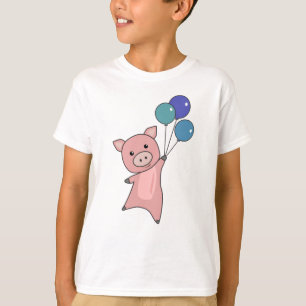 Camiseta Los globos de cerdos de cerdo vuelan animales ador