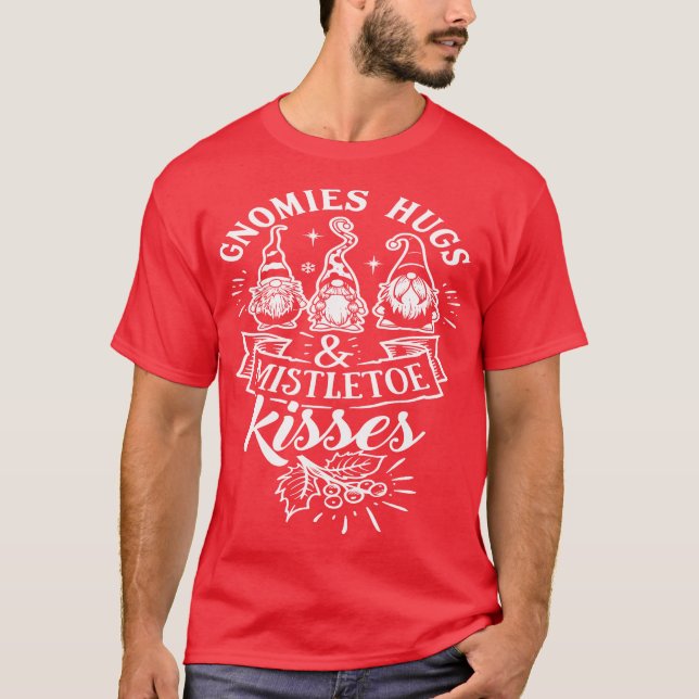 Camiseta Los gnomos abraza los besos mistletoe - Gnomes gua (Anverso)