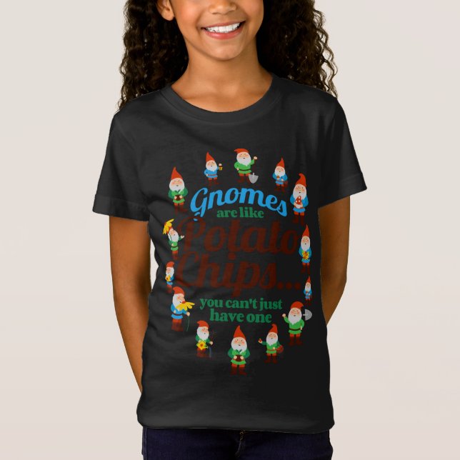 Camiseta Los gnomos son como los Chips de Papa Jardín Gnome (Anverso)
