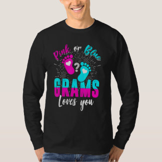 Camiseta Los Gramos Rosa O Azul Te Aman Género Revelar Bebé