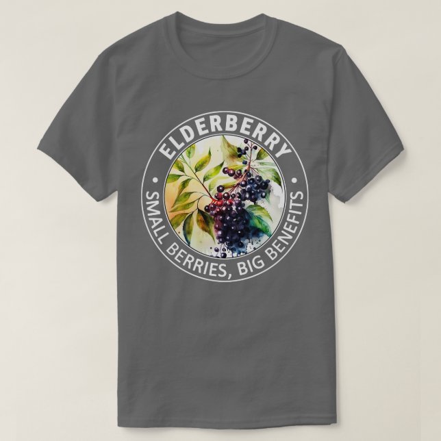 Camiseta Los grandes beneficios de Elderberry Small Berries (Diseño del anverso)