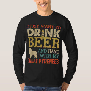Camiseta Los Grandes Pirineos Papá Bebe Cerveza Colgada Con