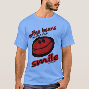 Camiseta los granos de café hacen que sonríe