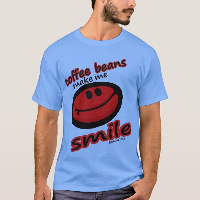 Camiseta los granos de café hacen que sonríe (Anverso)