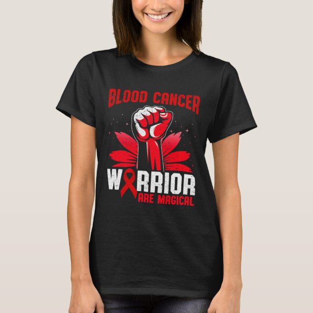 Camiseta Los Guerreros Del Cáncer De Sangre Son Cinta Roja  (Anverso)