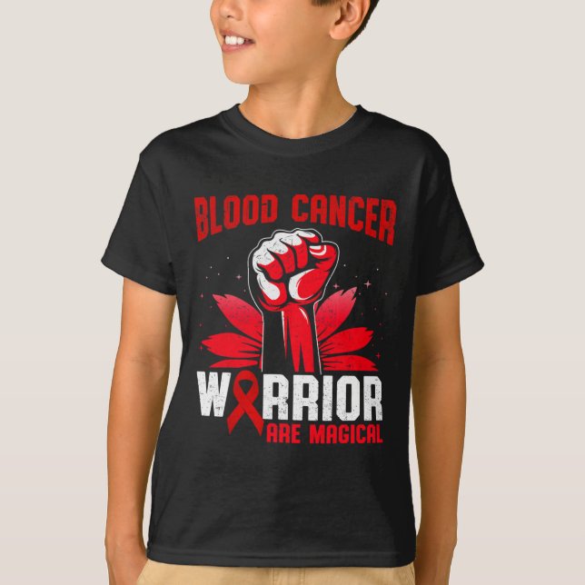 Camiseta Los Guerreros Del Cáncer De Sangre Son Cinta Roja  (Anverso)