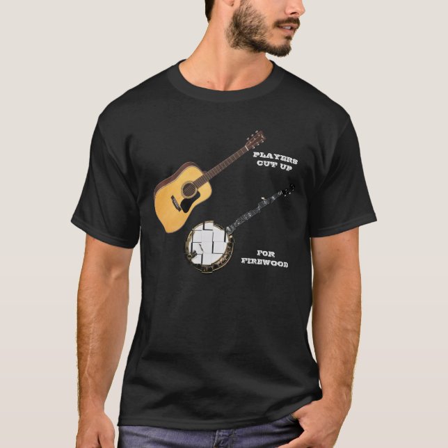 CAMISETA LOS GUITARRISTAS CORTARON LOS BANJOS PARA LA LEÑA (Anverso)
