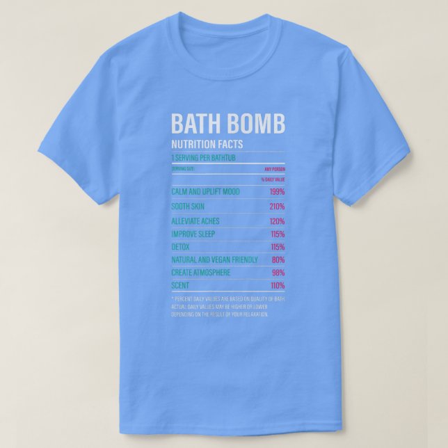 Camiseta Los hechos de la nutrición de la bomba de baño ben (Diseño del anverso)
