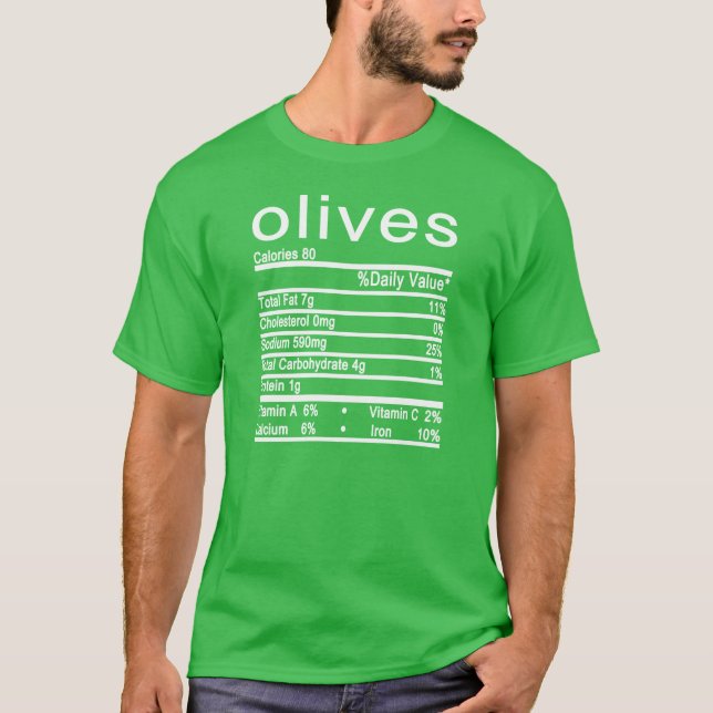 Camiseta Los hechos de la nutrición de la oliva son diverti (Anverso)
