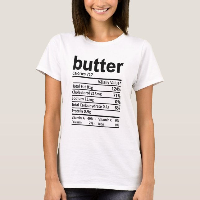Camiseta Los hechos de la nutrición de las mantequilla 2020 (Anverso)