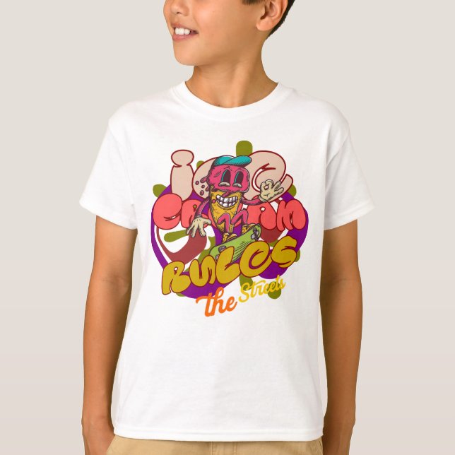Camiseta Los helados gobiernan las calles niños graciosos (Anverso)