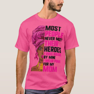 Camiseta Los Héroes Del Cáncer De Mama Afro, Llevo El Rosa