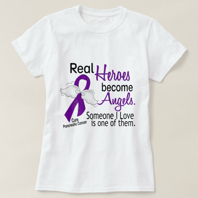 Camiseta Los héroes reales hacen cáncer pancreático de los (Diseño del anverso)