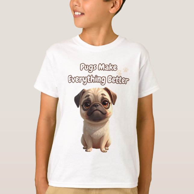 Camiseta Los Higos Mejoran Todo - Diseño De Cita De Pug Cut (Anverso)