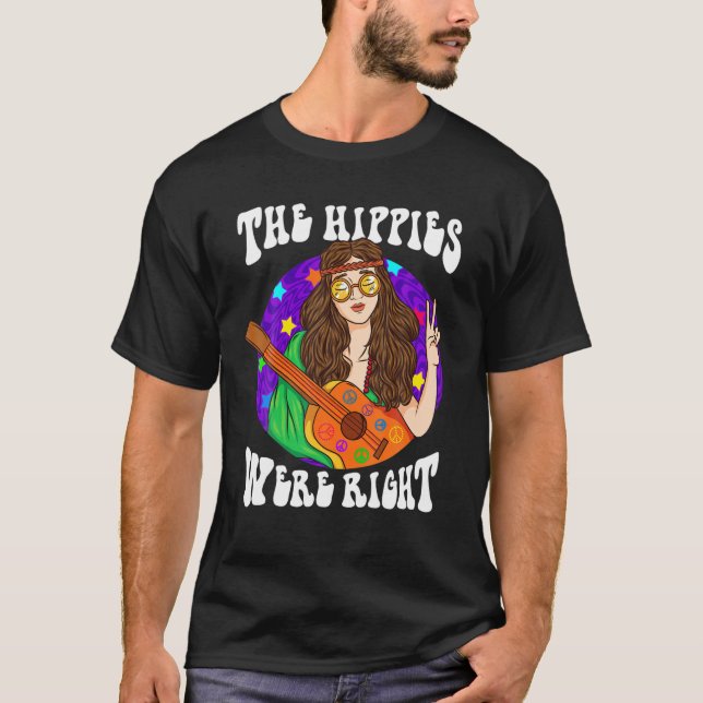 Camiseta Los Hippies Eran Muy Gracioso Diseño De Paz (Anverso)