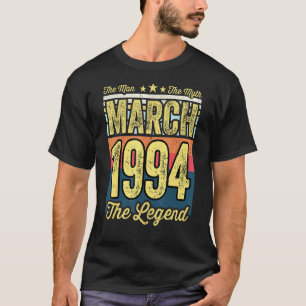 Camiseta Los hombres 27 cumpleaños El hombre el mito la ley