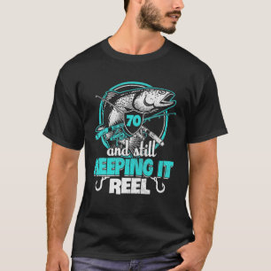 Camiseta Los hombres 70.º pescador de cumpleaños gracioso